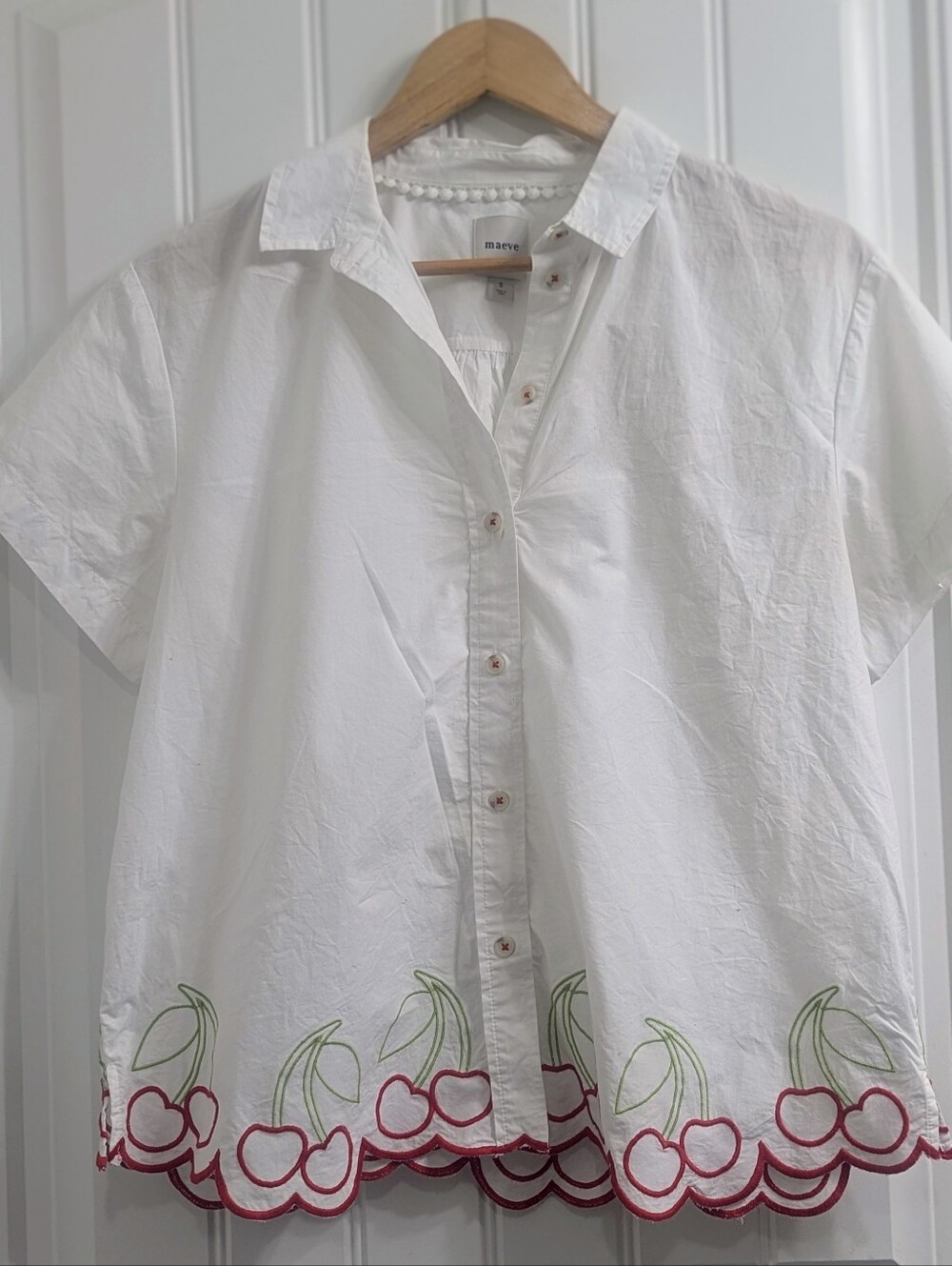 The Henrietta Buttondown Surf Shirt by Maeve: Cherry Edition
